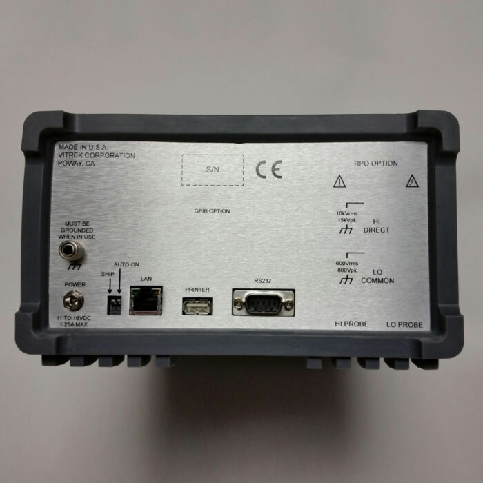 Vitrek 4700 Precision High Voltage Meter Back