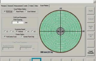 View of software scan pattern for silicon wafer measurement