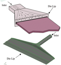 structure of inlet and die lip