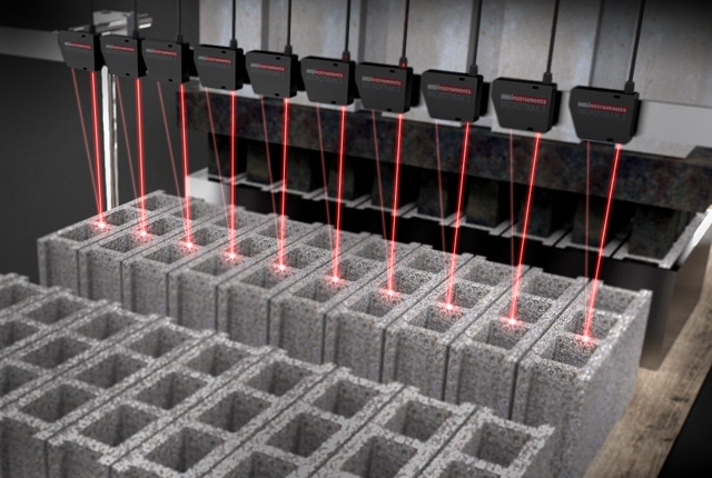 Laser measuring hollow blocks
