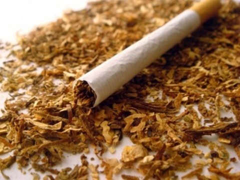 cigarette and tobacco shavings