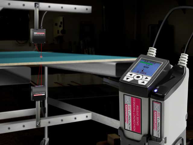 Board thickness using laser sensors