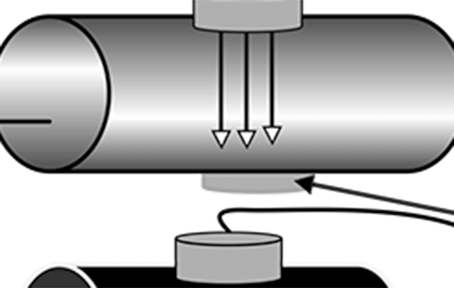 Water contamination illustration in pipe