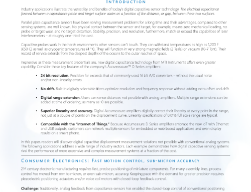 Whitepaper: Why Capacitance? Benefits and Applications of Digital Capacitive Sensors