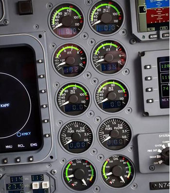 shaft speeds monitored in aircraft cockpit