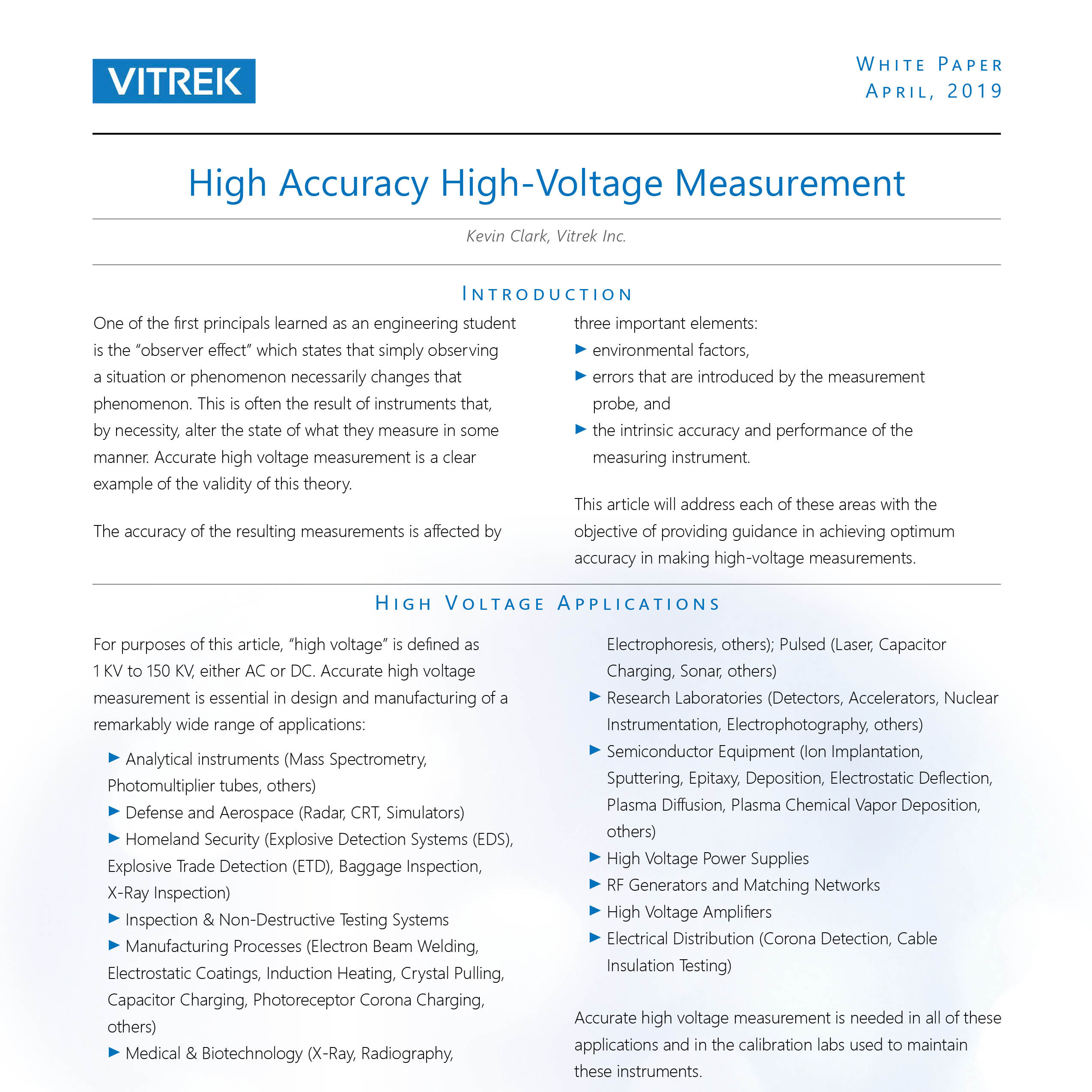 Vitrek_High Voltage Measurement WP front image