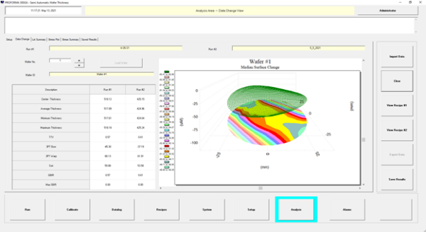 Data Change - delta of two wafer runs