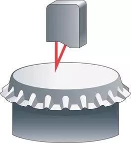 use of laser triangulation sensors for vacuum seal integrity for canning industry testing