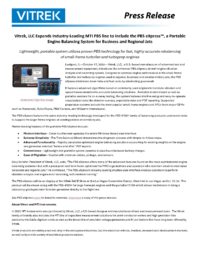 Vitrek, LLC Expands Industry-Leading MTI PBS line to include the PBS eXpress™, a Portable Engine Balancing System for Business and Regional Jets