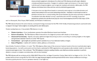 Vitrek, LLC Expands Industry-Leading MTI PBS line to include the PBS eXpress™, a Portable Engine Balancing System for Business and Regional Jets