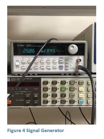 Figure 4 showing the Signal Generator used in the test.