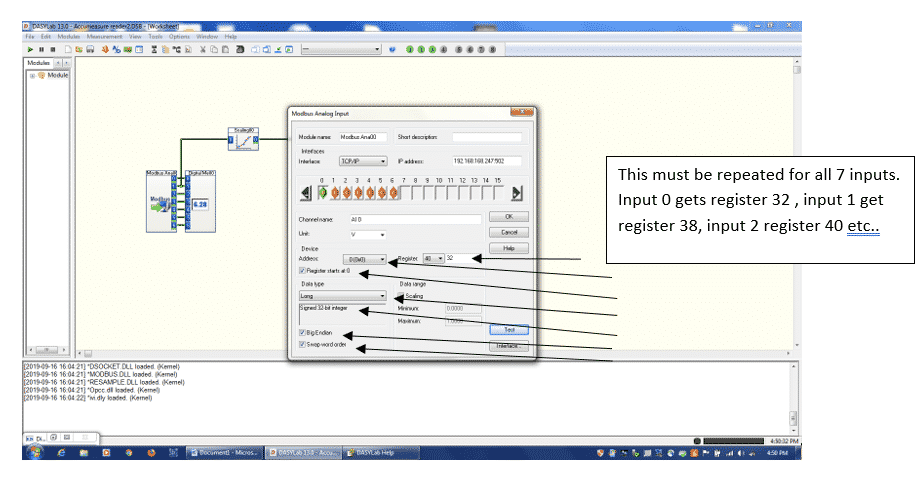 Modbus Input module configuration