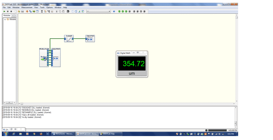 Fig 3 . Minimize the 6 channel meter (meter 00) and add a scaling box and another digital meter (01)